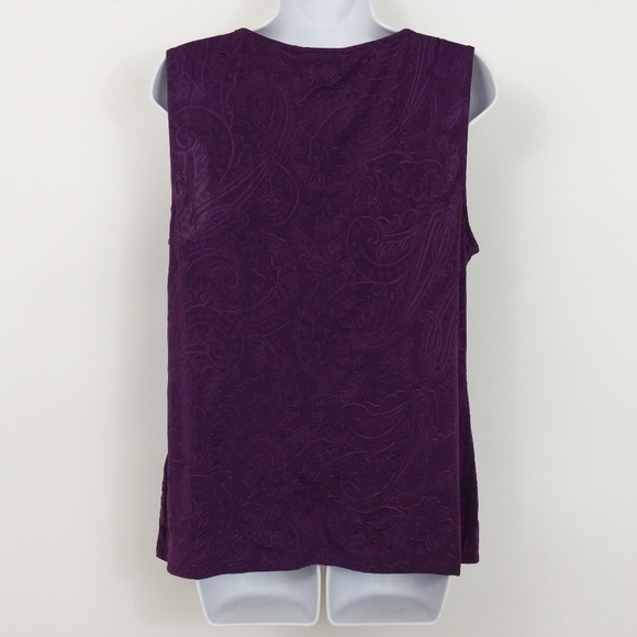 Tahari By ASL Paisley Textured Blouse - Picture 3 of 4